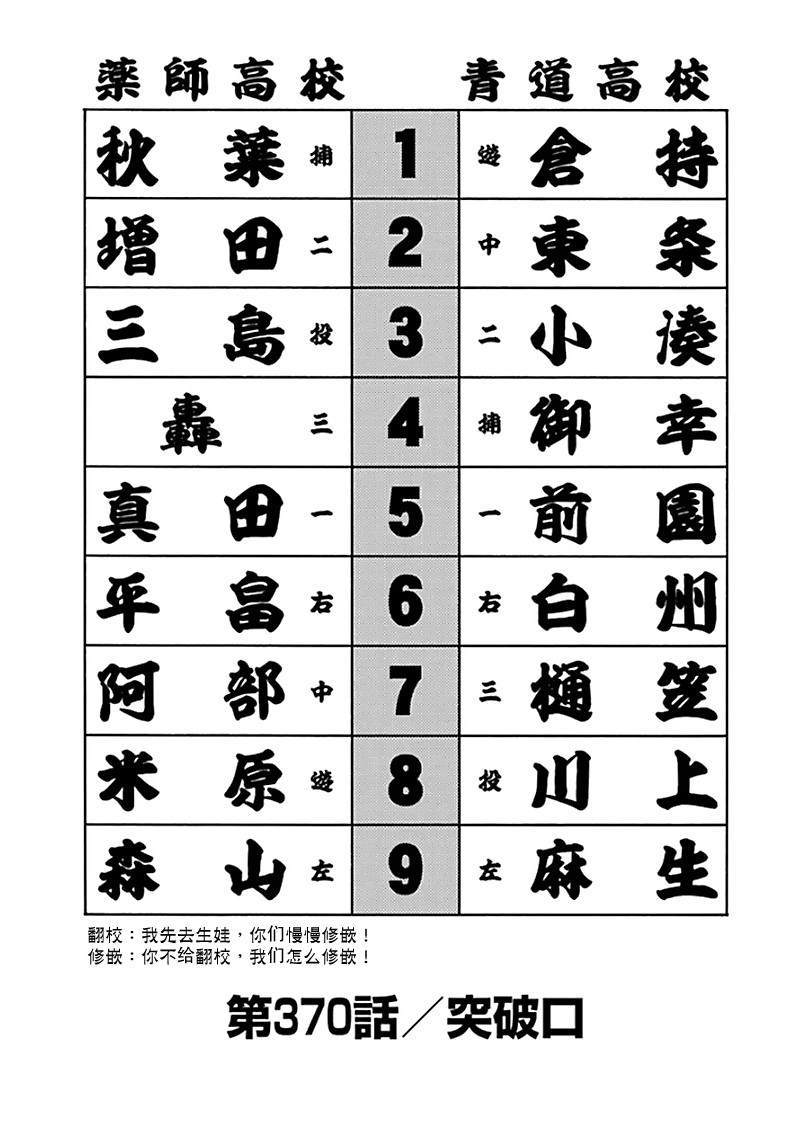 鑽石王牌: 370話 - 第1页